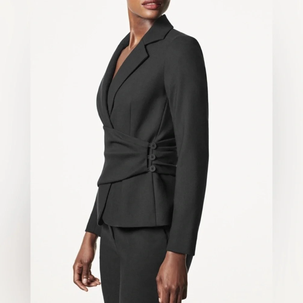 The Fold Black Collingham Jacket wool‎ blend size 10 NWT